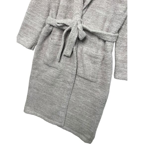 Barefoot Dreams Cozy Chic Robe Womens 2 Tan Solid Long Sleeve Belted Lounge - Picture 4 of 13